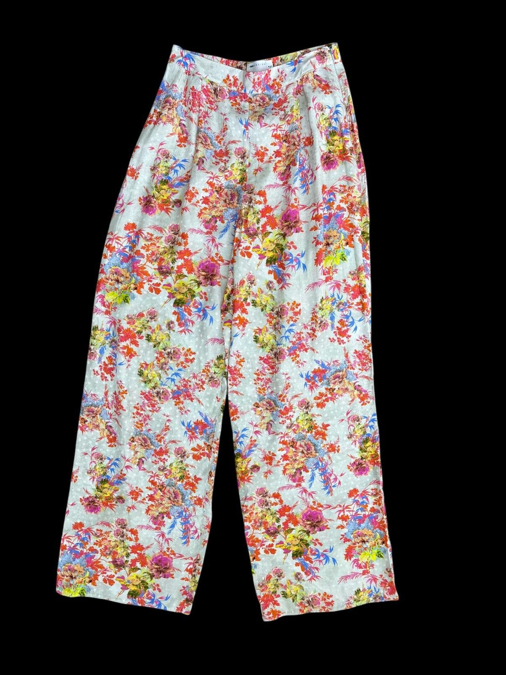 ASOS Design Wide Leg Pleated Suit Pants In Floral Size 4